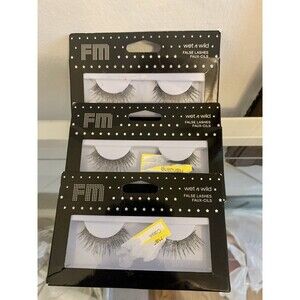 (3) Wet N Wild False Lashes - Twilight, New Sparkle Glitter SET Halloween Silver